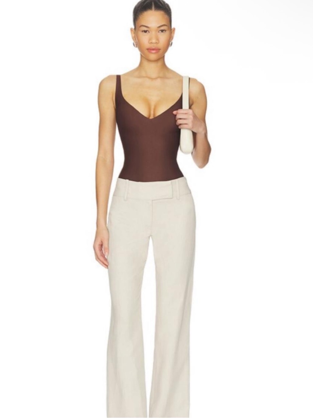 SKIMS
Unlined Plunge Thong Bodysuit size XXS  in cocoa gently used